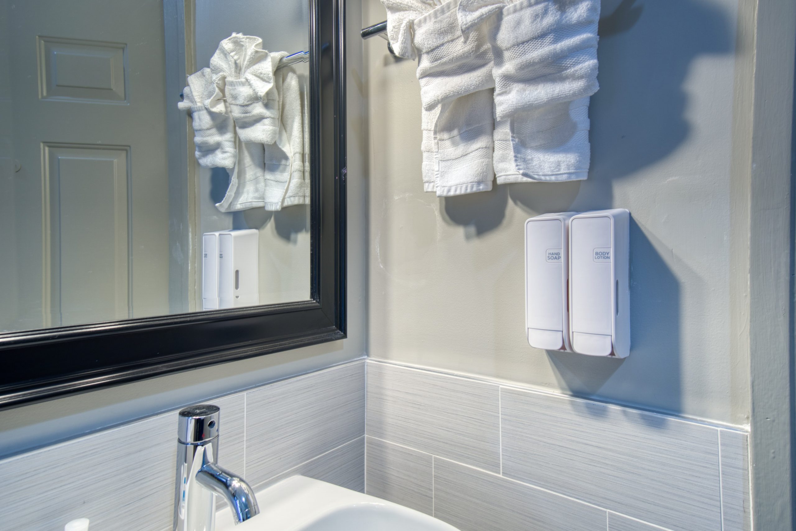 Sink with Plenty of Towels - Hand Soap & Lotion